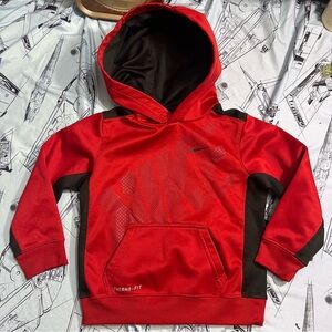 Nike Kids Red and Black Therma-Fit Hoodie